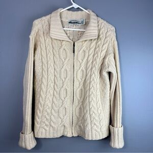 Aran Crafts Cream Cable Knit Cardigan